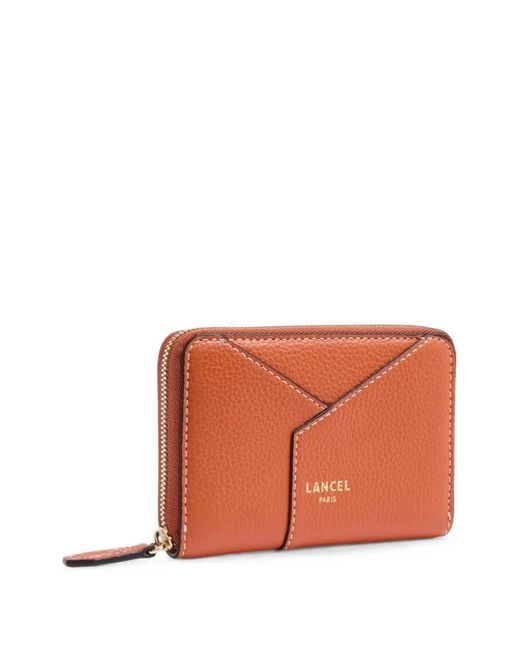 Lancel Orange Zip-Around Wallet