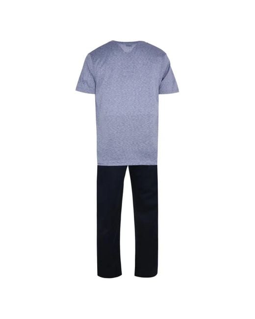 Zimmerli of Switzerland Blue Short-Sleeve Pajamas for men