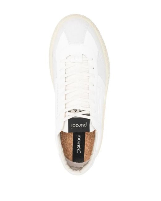 PURAAI White Classic Low-Top Sneakers for men