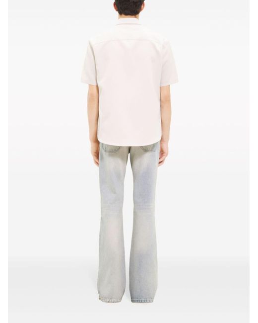 Courreges White Zip-up Twill Shirt
