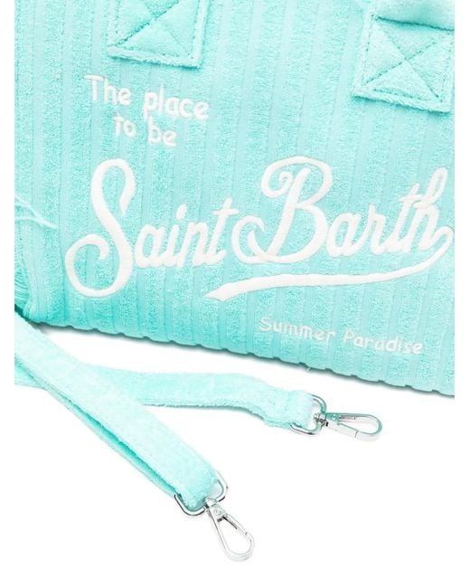 Mc2 Saint Barth Blue Colette Sponge Fringe-Detail Tote Bag