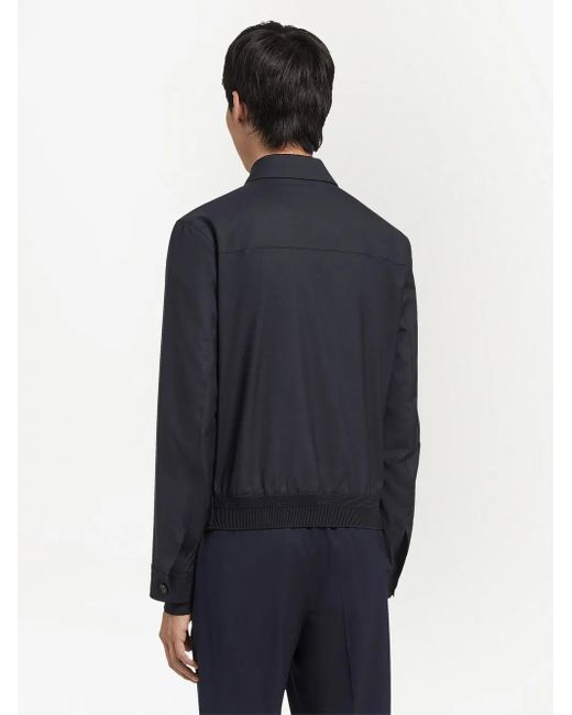 Zegna Blue Leggerissimo Zipped-Up Shirt Jacket for men