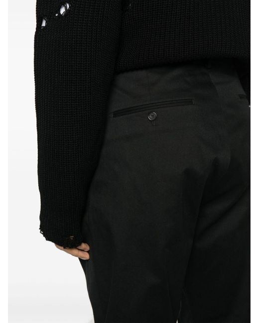 DSquared² Black Cotton Tailored Straight-leg Trousers for men