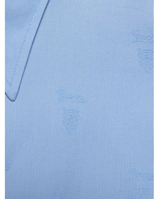 Camicia Oxford con logo jacquard di Gucci in Blue