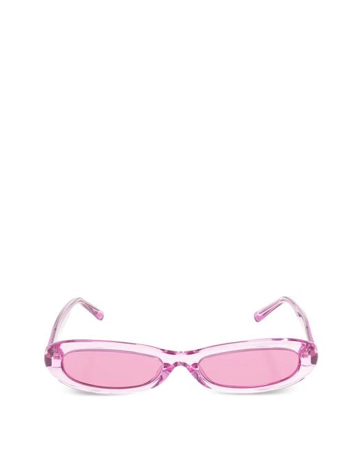 The Attico Pink X Linda Farrow Logo-Print Sunglasses