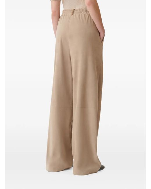 Fabiana Filippi Natural Pantalon À Taille Élastique Et Empiècements