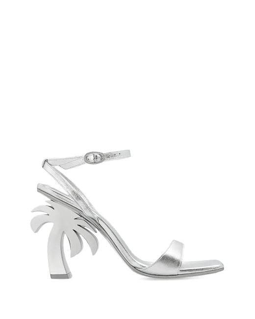 Palm Angels White Palm Tree Heels Sandals