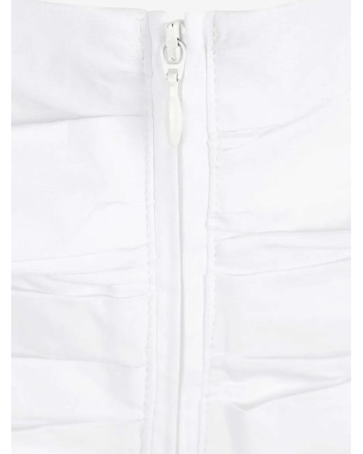 Staud White Ruched Top