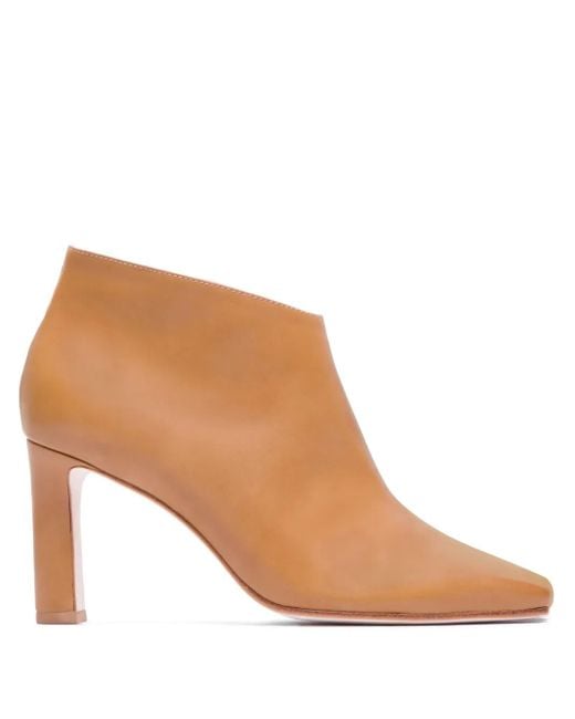 Bernardo Brown 80Mm Garda Square-Toe Leather Boots