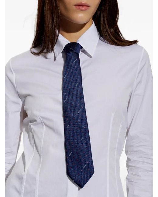 Moschino Blue Cravate À Pois Et Logo Brodé