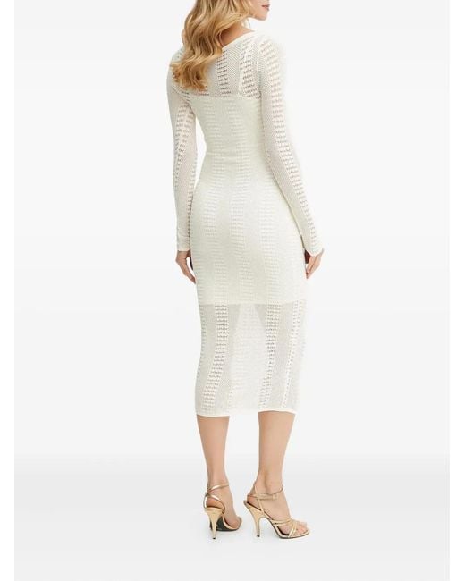 MARCIANO BY GUESS Emma Cut-Out Long-Sleeve Midi Dress in White | Lyst
