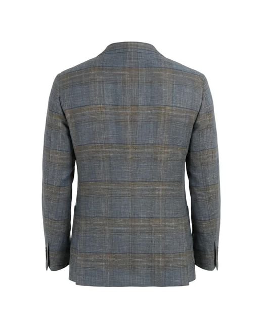 Tombolini Blue Zero Gravity Check-Pattern Blazer for men