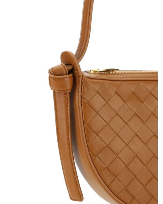 Bottega Veneta Brown Mini Sunrise Leather Shoulder Bag