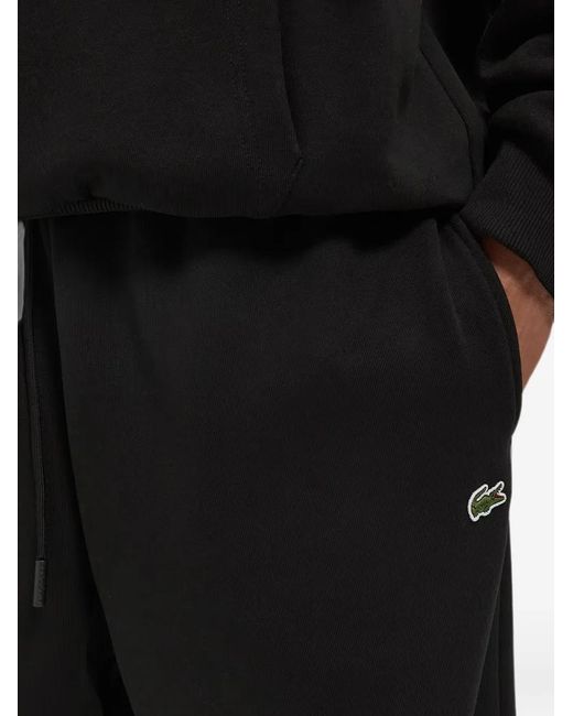 Lacoste Black Logo-Patch Track Pants for men