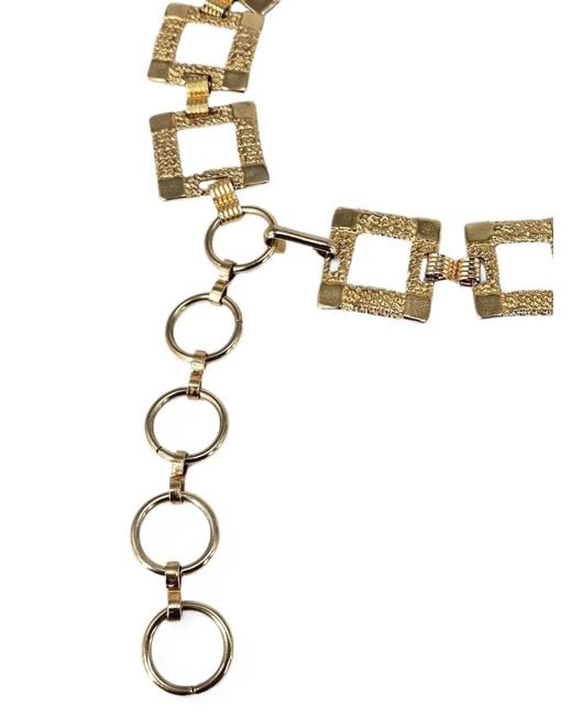 Madison Metallic Hammered-Effect Chain-Link Belt