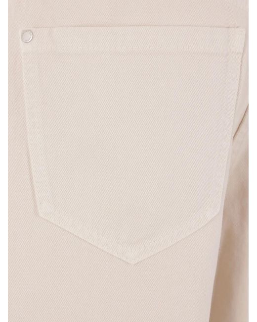 Brunello Cucinelli White Logo-Patch Straight Jeans