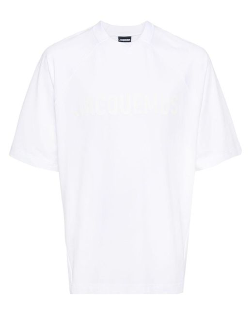 Jacquemus Weißes logo print typo t-shirt in White für Herren
