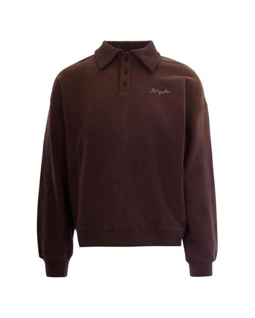 Axel Arigato Brown Maze Embroidered Polo Shirt