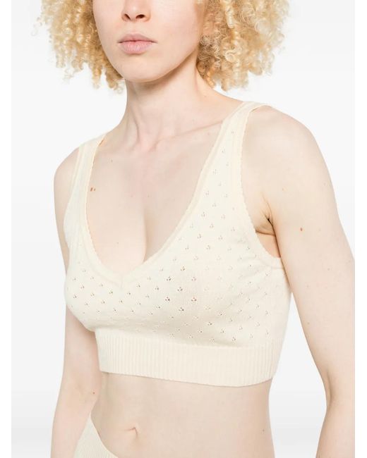 Plan C White V-Neck Sleeveless Top