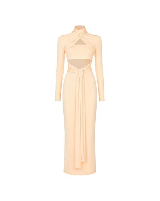 LAPOINTE White Cutout Knotted Gown Maxi Dress