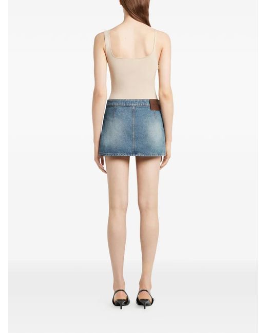 Courreges Blue "Signature" Denim Mini Skirt