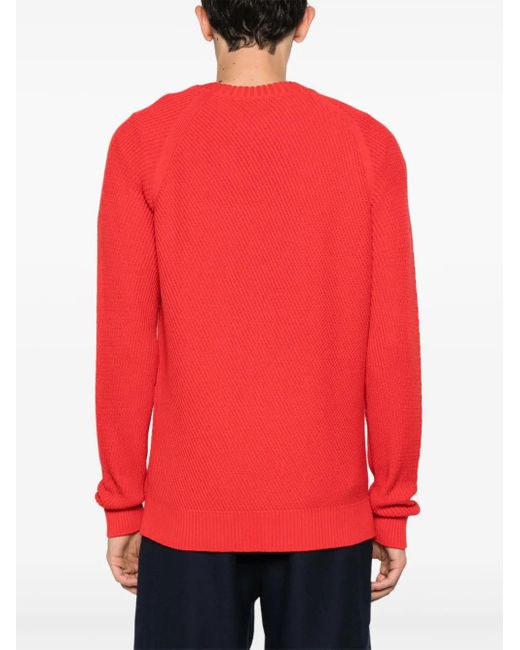 メンズ Eric Bompard リブニット セーター Red