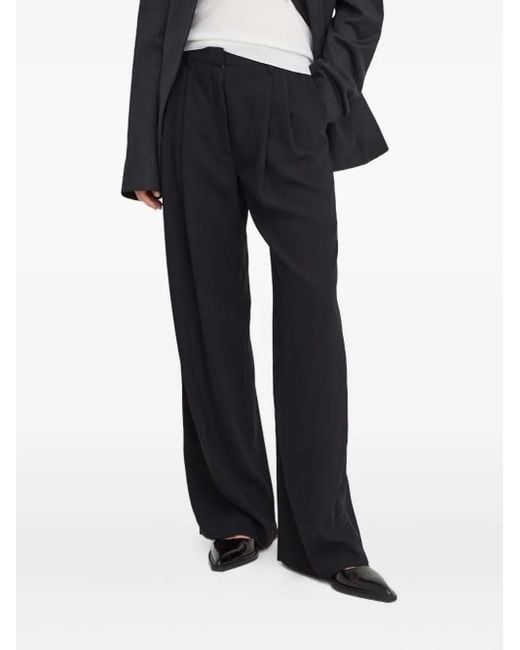 Day Birger et Mikkelsen Black Pleated Wide-Leg Trousers