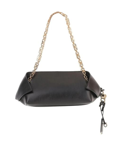 Ferragamo Black Folded Chain-Link Shoulder Bag