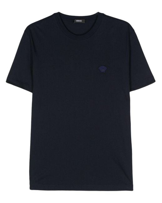 Versace Compact T-Shirt aus Jersey in Blue für Herren