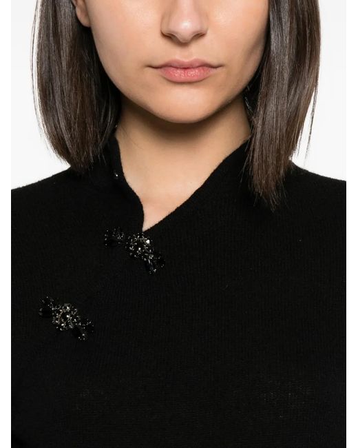 Simone Rocha Black Bead-Embellished Sweater