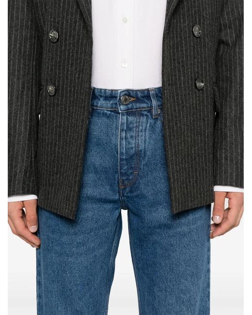 AMI Blue Classic Fit Cotton Jeans for men