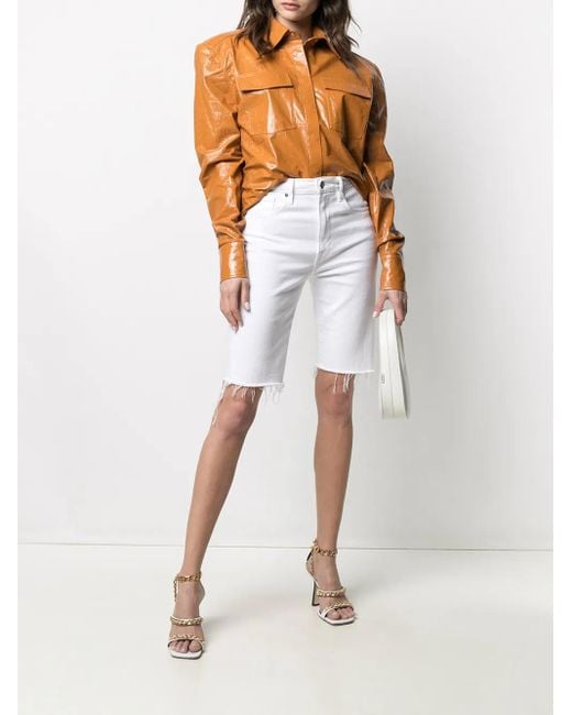 Remain Orange Oversized Leather Jacket