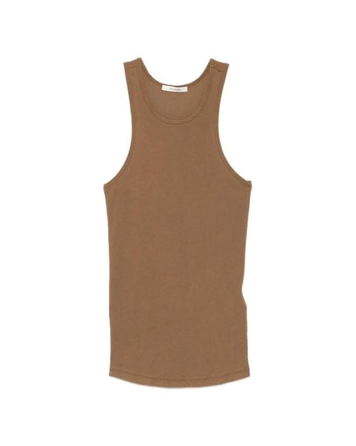 Entire studios Brown Crew-Neck Tank Top