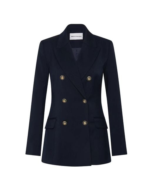 Rebecca Vallance Blue Emerson Double-Breasted Blazer