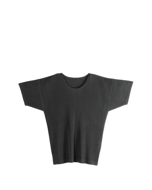 Homme Plissé Issey Miyake Black Pleated T-Shirt for men