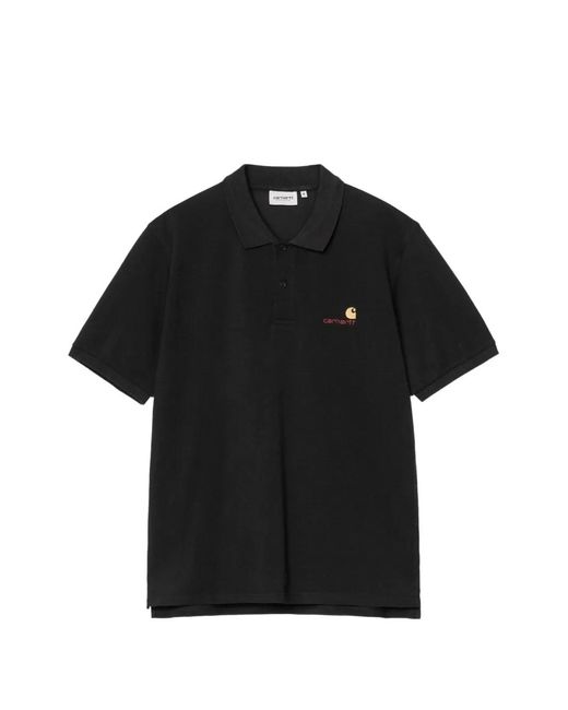 Carhartt Black Logo-Embroidered Piqué Polo Shirt for men