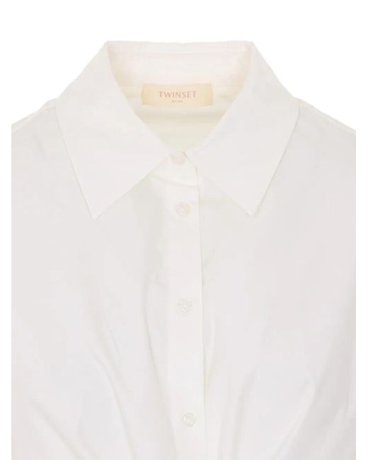 Twinset White Long-Sleeve Buttoned Shirt