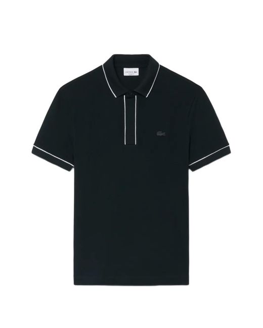 Lacoste Black Piped-Trim Polo Shirt for men