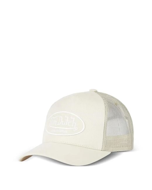 Von Dutch White Casquette En Résille À Patch Logo for men
