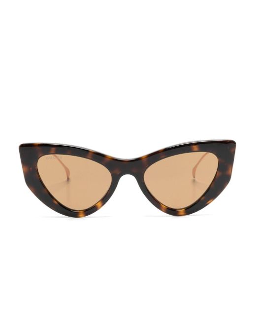 Gucci Natural Tortoiseshell-effect Cat-eye Sunglasses