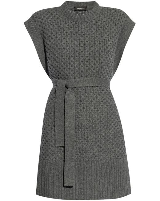 Fabiana Filippi Gray Tied Waist Knit Vest