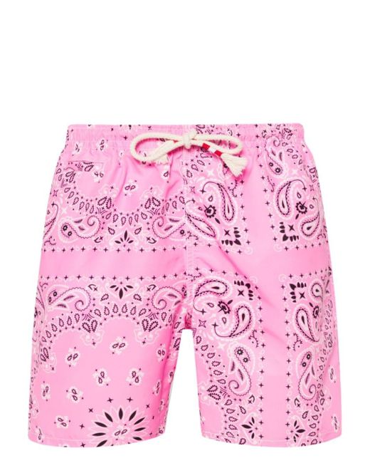 Mc2 Saint Barth Pink Bandana-print Swim Shorts for men