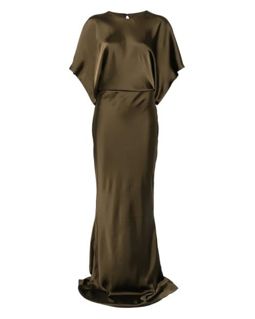 Norma Kamali Reverse Cowl-neck Gown Green