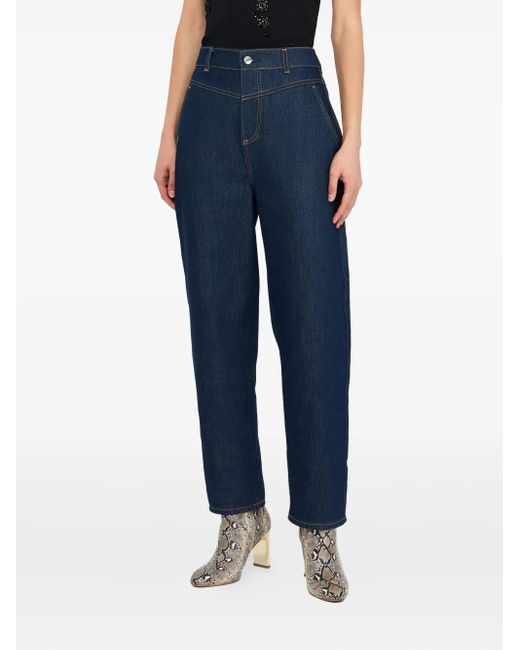 Liu Jo Blue Logo-Patch Jeans