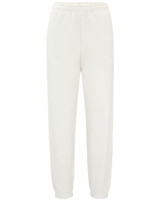 HUGO White Logo-embossed Cotton Track Pants