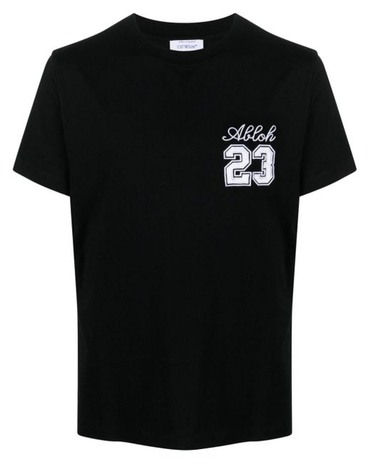 Off- T-Shirt Girocollo Con Logo 23 di Off-White c/o Virgil Abloh in Black da Uomo