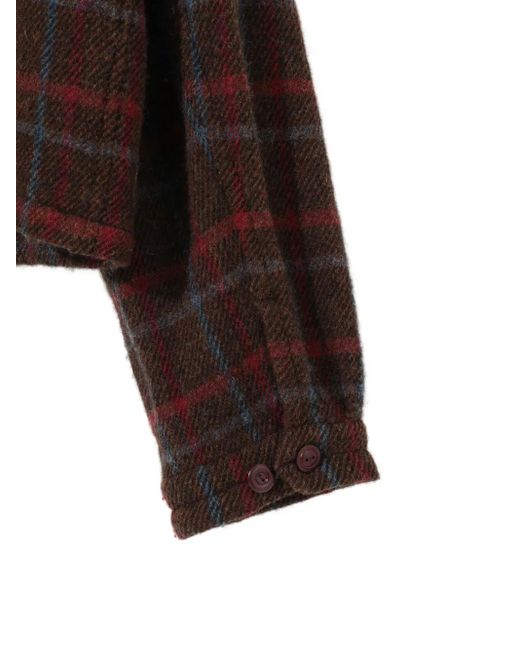 Giacca A Quadri Con Zip di Undercover in Brown da Uomo