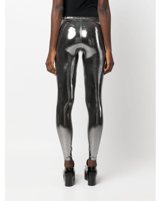 Vivienne Westwood Black Metallic-effect leggings
