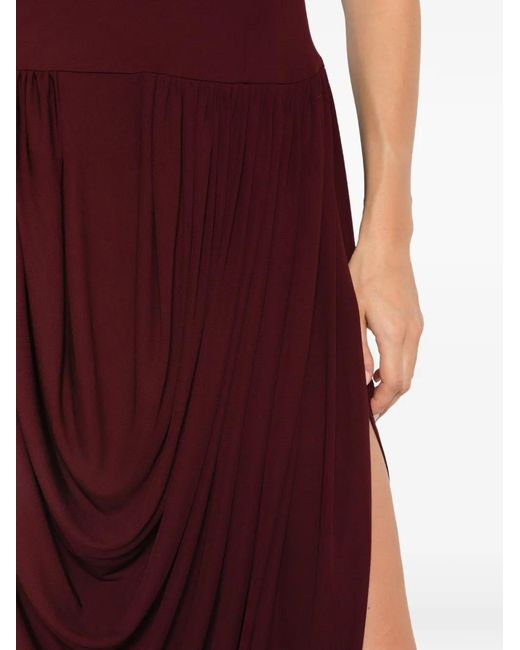 Brandon Maxwell Black Asymmetri-Neck Midi Dress