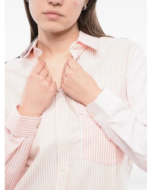 Woolrich Natural Striped Chest-Pocket Cotton Shirt